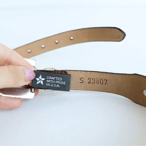 Brighton vintage leather belt boho gipsy festival bohemian brown embellished 90s - Picture 5 of 5